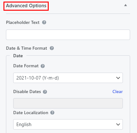 Options avancées Ajouter une plage de dates et un sélecteur de dates multiples sur les formulaires WordPress