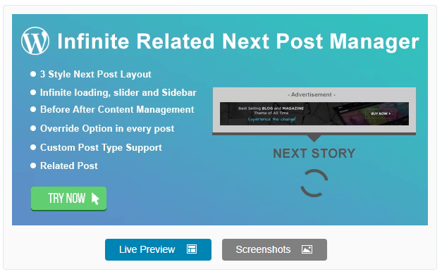 WordPress Infinite Related Next Post Manager