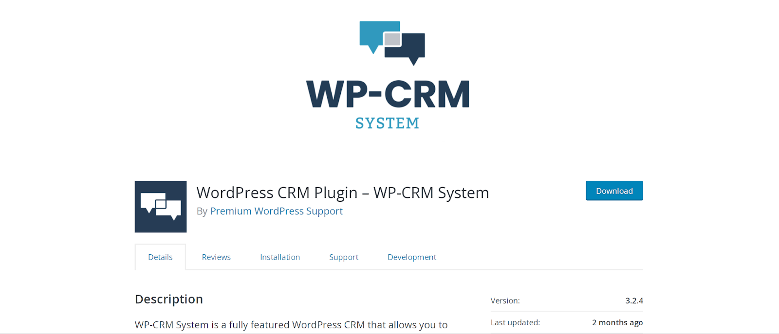 المكون الإضافي WP-CRM System في مستودع WordPres