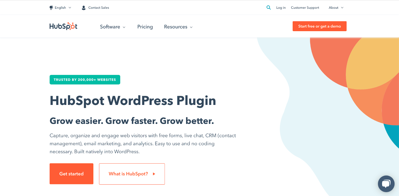 موقع ويب البرنامج المساعد HubSpot WordPress بمعلومات حول الوظائف