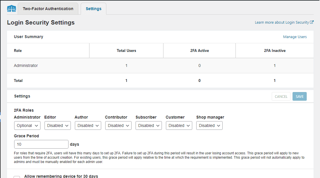 Enable 2FA for other users on your site - sucuri vs wordfence