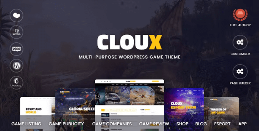 Cloux - tema WordPress para jogos multiuso