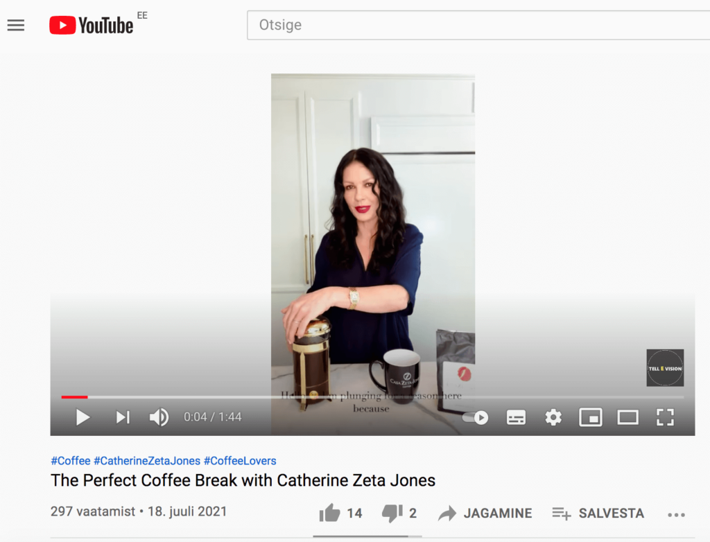 Catherine Zeta Jones erscheint in einem Standbild aus einem YouTube-Video.