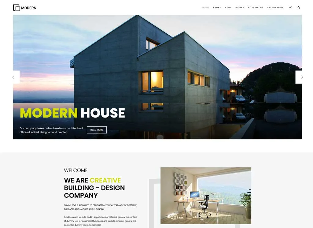 Architektur Website-Design