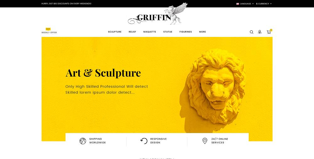 Griffin – Modelo de OpenCart de loja de artes