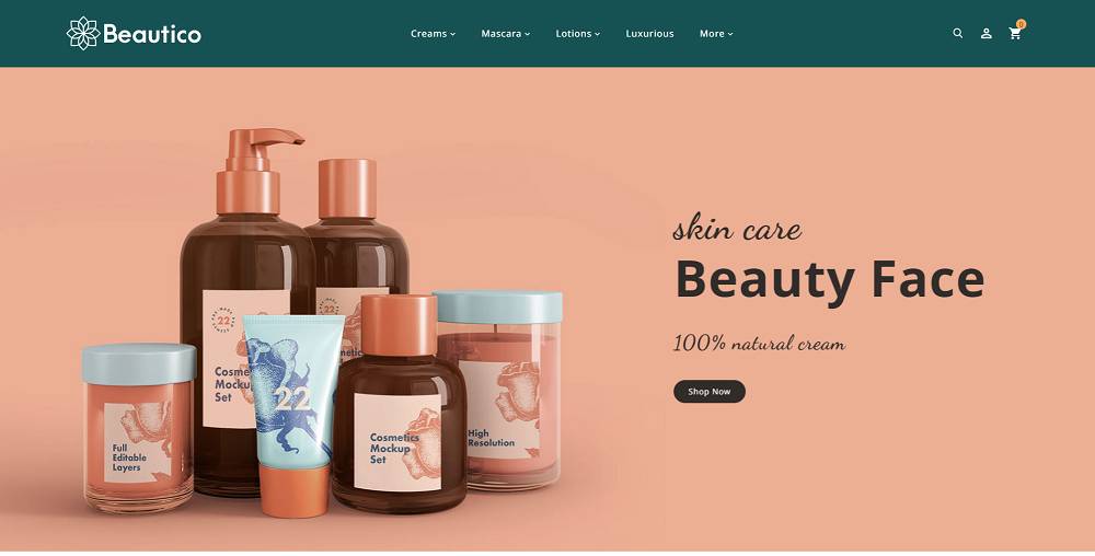 Beautico Beauty and Skincare Tema responsivo OpenCart