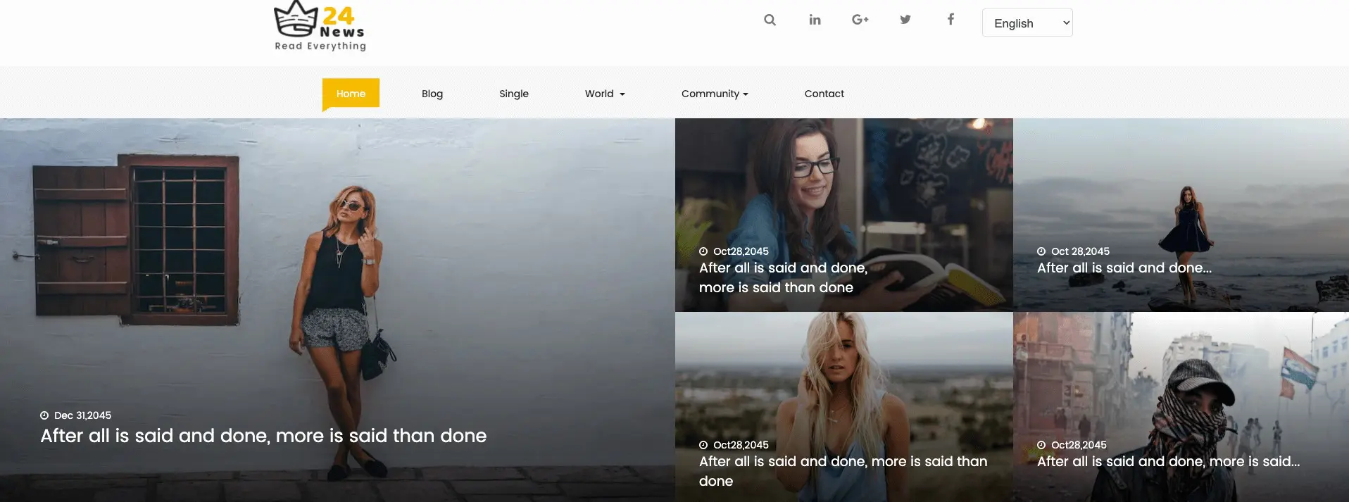 24 Template Berita Bootstrap Newsfree