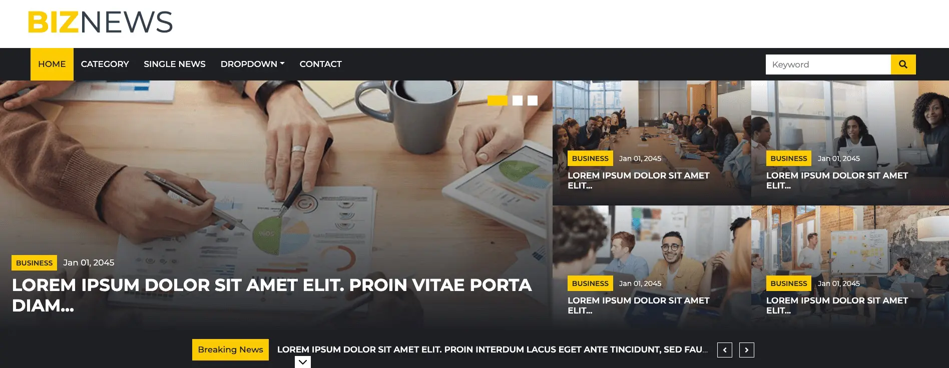 Biznews Biznews Template Berita Bootstrap Gratis