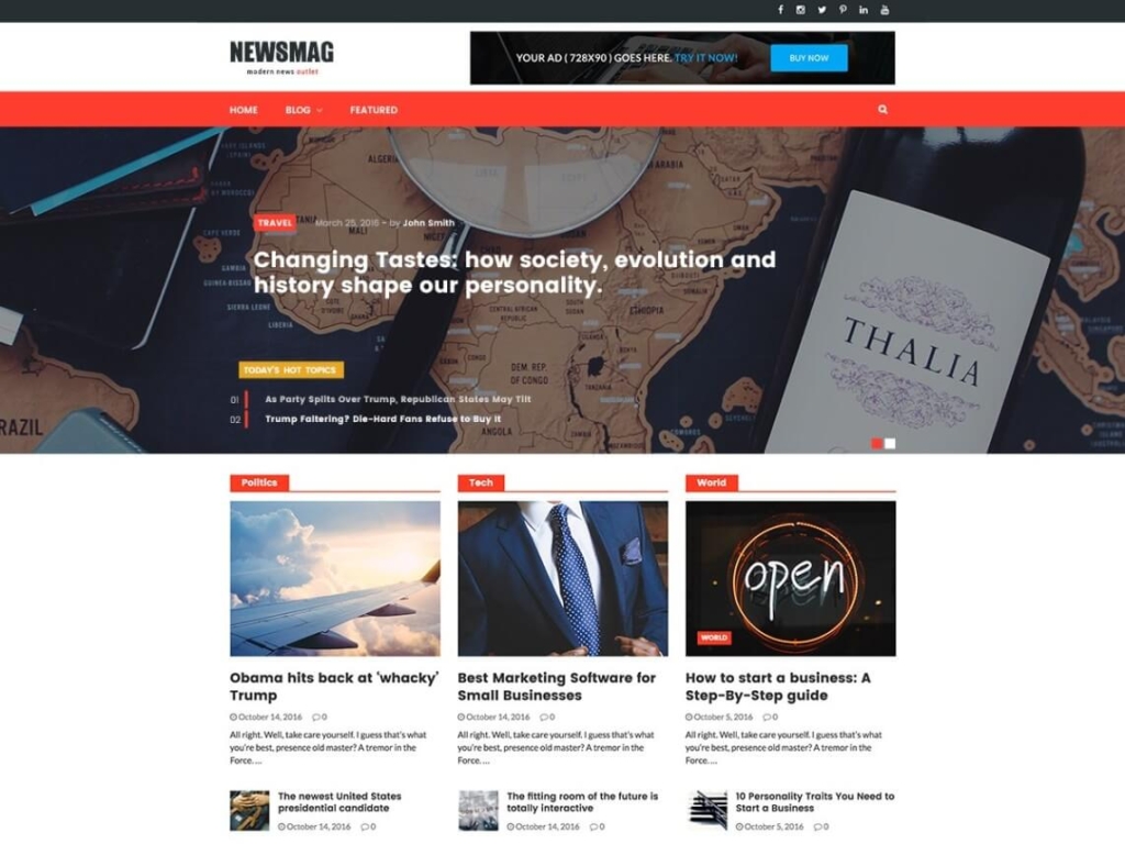 Tema WordPress bootstrap Nesmag