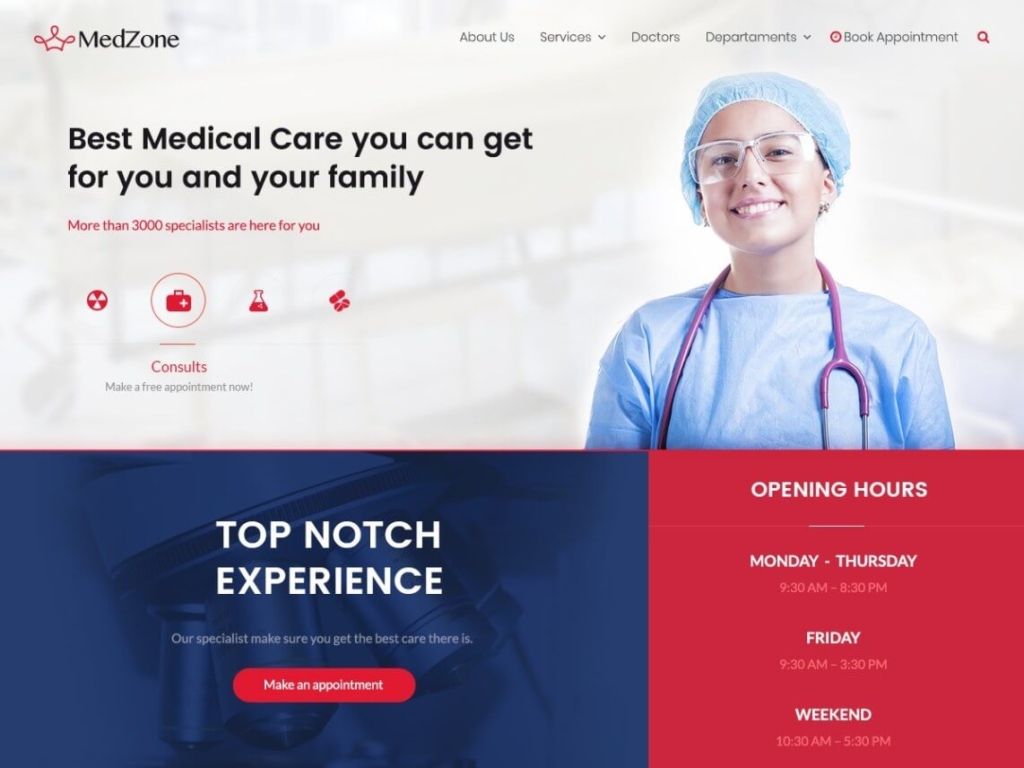 Tema WordPress bootstrap Medzone