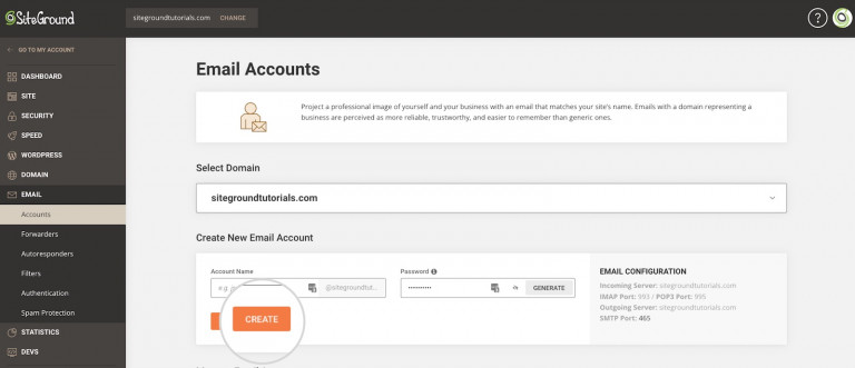 Configurare e-mail SiteGround 2