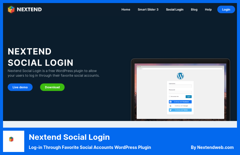 Nextend Social Login Plugin - تسجيل الدخول من خلال الحسابات الاجتماعية المفضلة WordPress Plugin