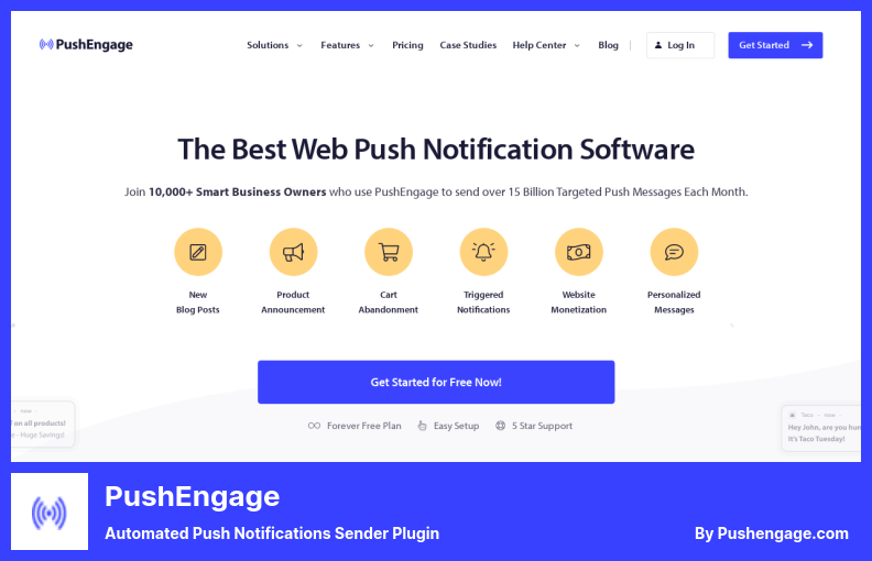 PushEngage Plugin - البرنامج المساعد لمرسل إخطارات الدفع الآلي