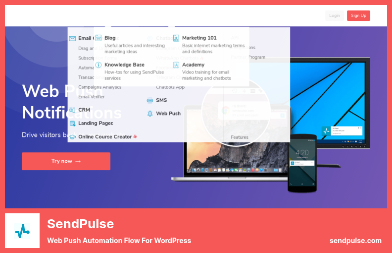 البرنامج المساعد SendPulse - تدفق أتمتة دفع الويب لـ WordPress