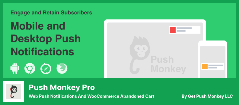 Push Monkey Pro Plugin - إخطارات دفع الويب وعربة WooCommerce المهجورة