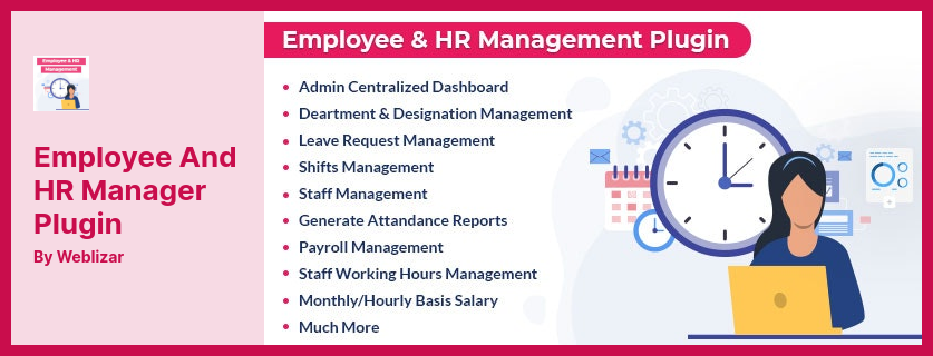 Complemento de administrador de empleados y recursos humanos: proporciona funciones esenciales de asistencia y tiempo de recursos humanos integradas sin problemas