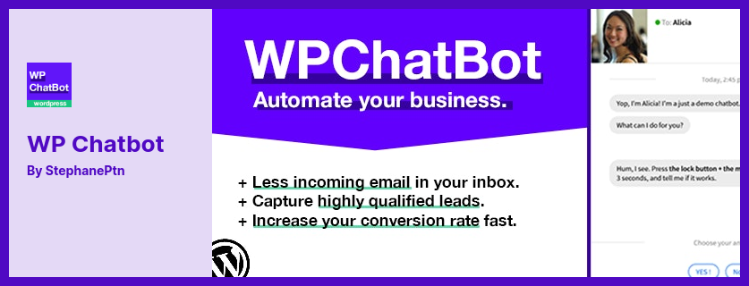 WP Chatbot Plugin - أفضل منشئ Chatbot WordPress