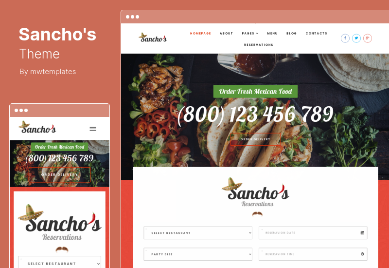 Thème de Sancho - Thème WordPress pour restaurant mexicain