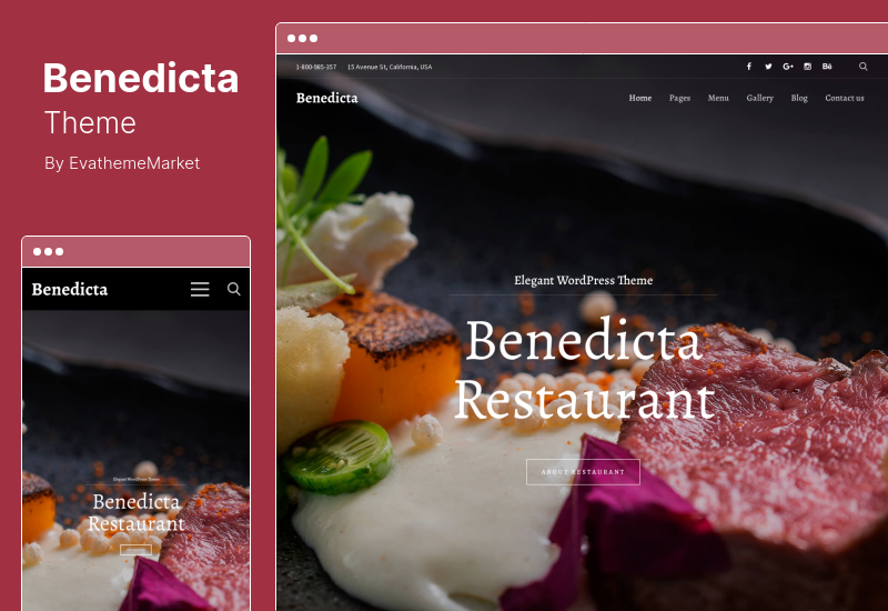 Tema Benedicta - Tema WordPress pentru mâncare pentru restaurante