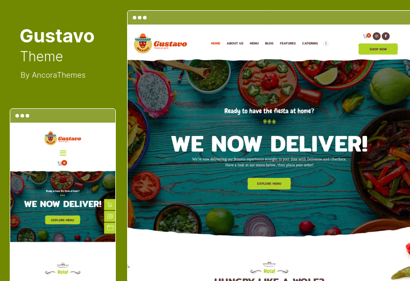 Tema Gustavo - Tema WordPress pentru grătar mexican, bar restaurant