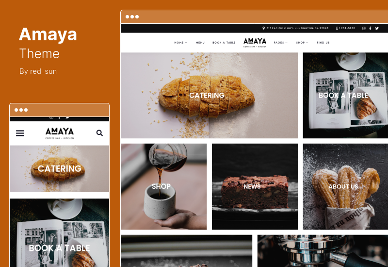 Amaya Teması - Kahve Dükkanı WordPress Teması