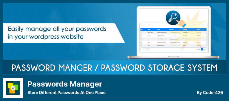 Passwords Manager Plugin - Speichern Sie verschiedene Passwörter an einem Ort