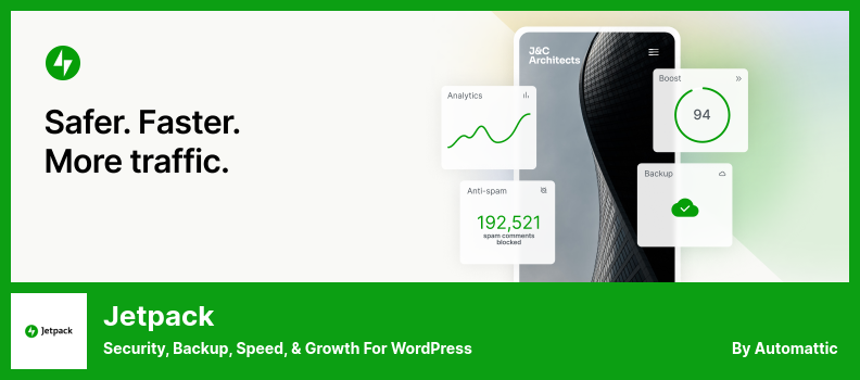 ปลั๊กอิน Jetpack - ความปลอดภัย การสำรองข้อมูล ความเร็ว และการเติบโตสำหรับ WordPress