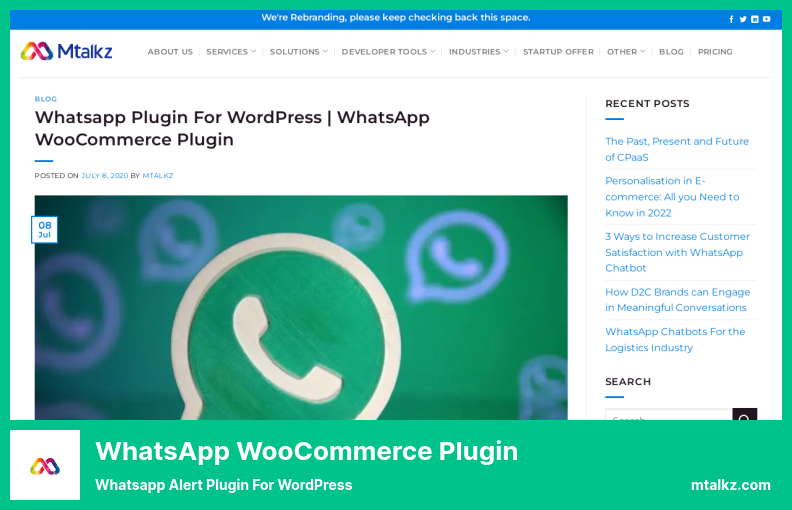 WhatsAppWooCommerceプラグインプラグイン-WordPress用のWhatsappアラートプラグイン