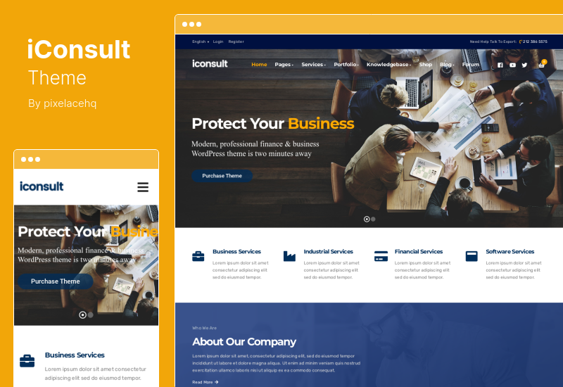 iConsult 테마 - 비즈니스, 금융 컨설팅 WordPress 테마