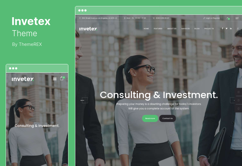 Thème Invetex - Thème WordPress pour les investissements dans le conseil aux entreprises