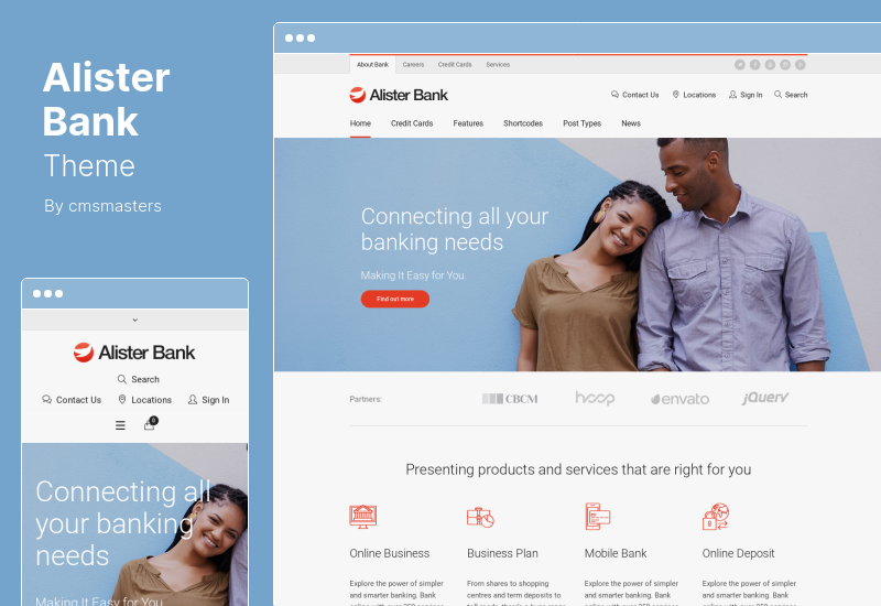 Tema Alister Bank - Tema WordPress Credits Banking Finance