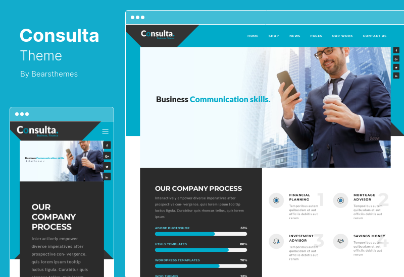 Consulta Theme - Tema WordPress Keuangan Bisnis Profesional