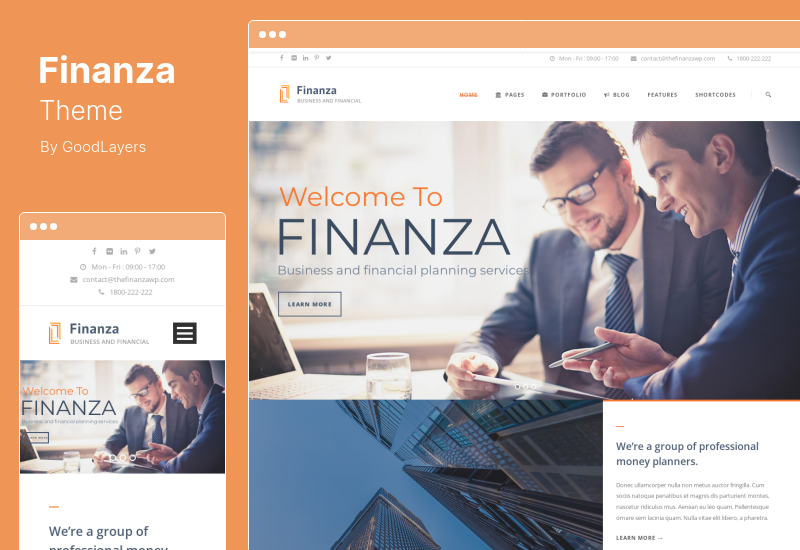 Finanza 테마 - 비즈니스 금융 WordPress 테마