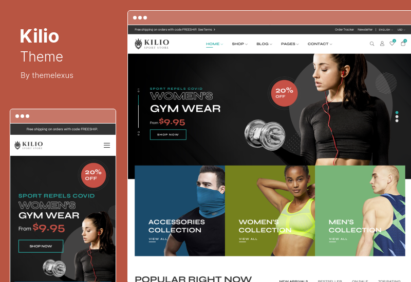 Kilio Teması - Spor Mağazası WooCommerce WordPress Teması