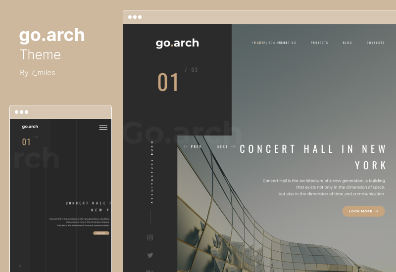 go.arch Theme - Tema de WordPress para arquitectura de interiores