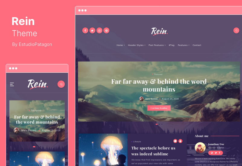 Rein Theme - Tema Gelap Ringan Minimal untuk WordPress