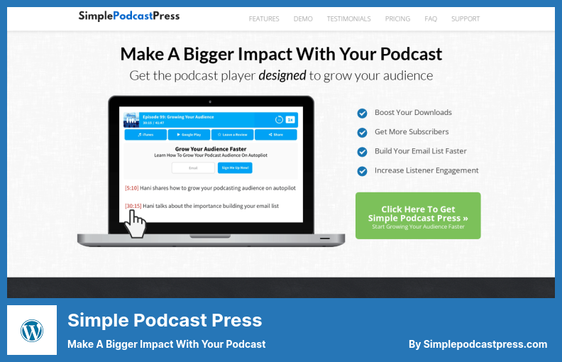 Simple Podcast Press Plugin - Ayez un plus grand impact avec votre podcast