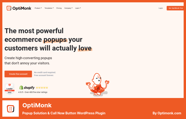 OptiMonk Plugin - Soluție pop-up și Plugin WordPress pentru butonul Apelați acum