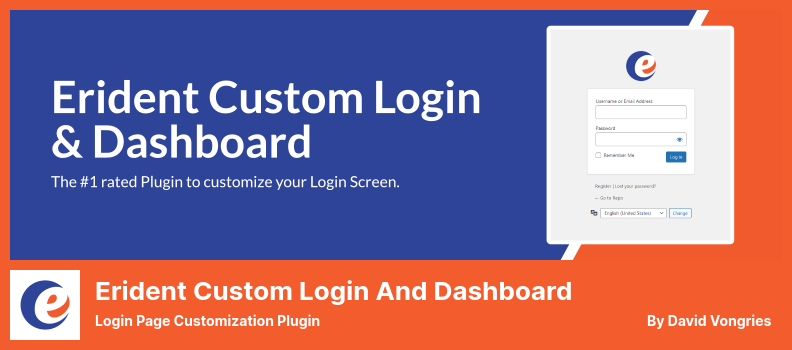 Erident Custom Login and Dashboard Plugin - Плагин настройки страницы входа