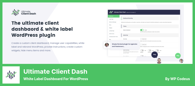 Ultimate Client Dash Plugin - Tabloul de bord Etichetă albă pentru WordPress