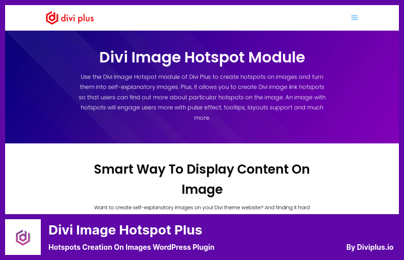 Divi Image Hotspot plus Plugin - 이미지에서 핫스팟 생성 WordPress 플러그인