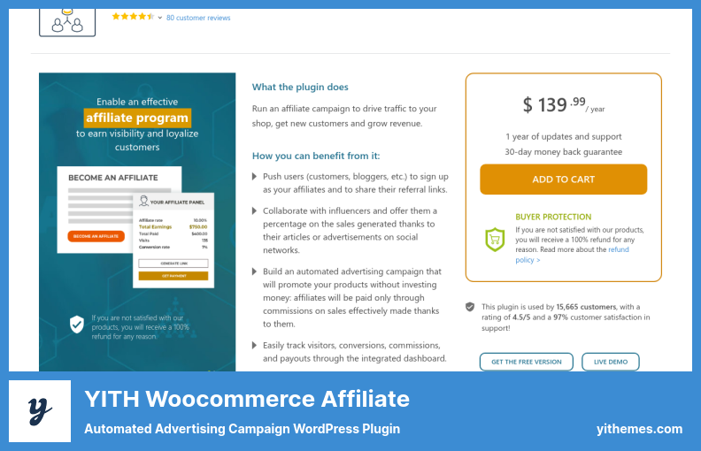 YITH Woocommerce Affiliate Plugin - 自动化广告活动 WordPress 插件