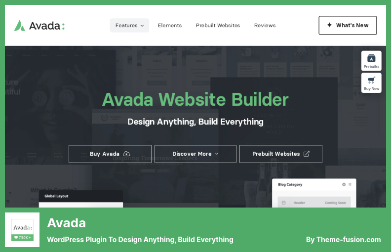 Avada Plugin - 设计任何东西，构建一切的 WordPress 插件