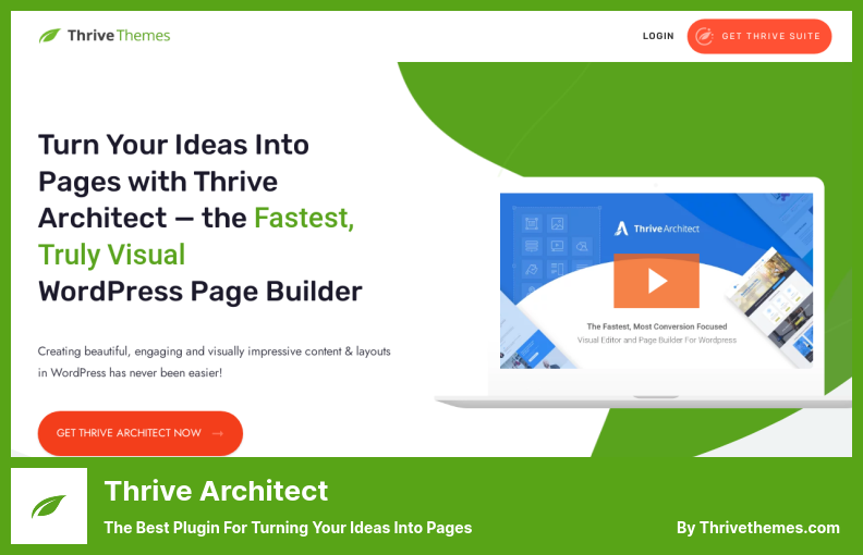 Plugin Thrive Architect - Le meilleur plugin pour transformer vos idées en pages