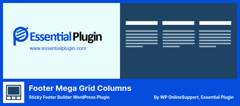 Plugin pentru coloane Mega Grid de subsol - Plugin WordPress Sticky Footer Builder