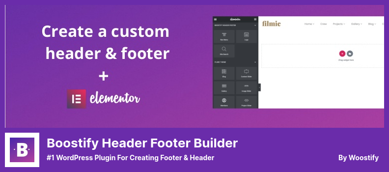 Boostify Header Footer Builder Plugin - Footer & Header Oluşturmak için 1 Numaralı WordPress Eklentisi