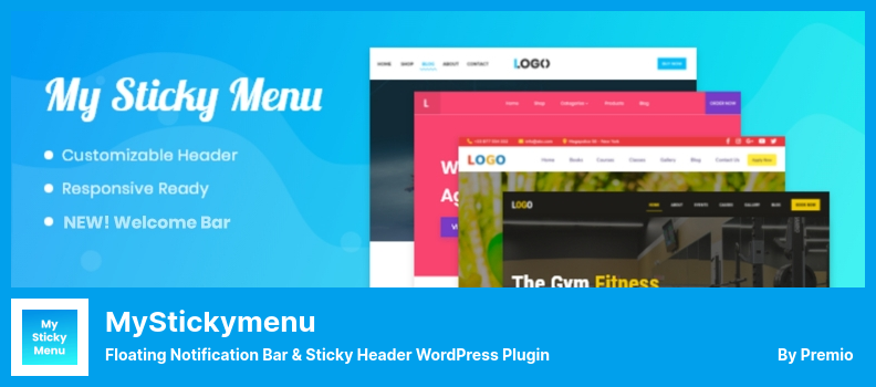 Plugin myStickymenu - Floating Notification Bar & Plugin WordPress Sticky Header