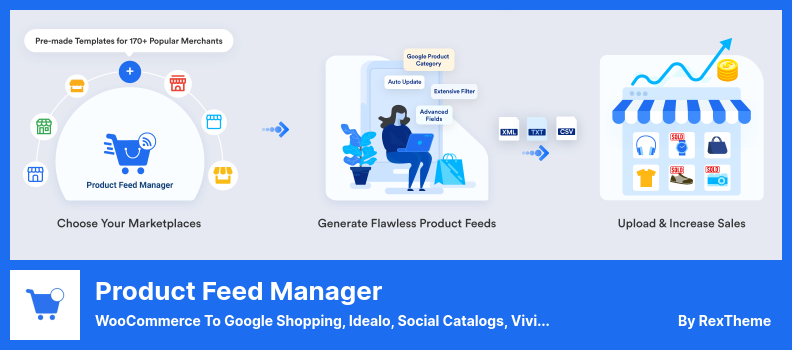 ปลั๊กอินตัวจัดการฟีดผลิตภัณฑ์ - WooCommerce ไปยัง Google Shopping, Idealo, แคตตาล็อกโซเชียล, Vivino & More