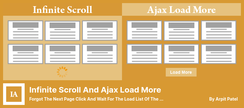 Infinite Scroll ve Ajax Daha Fazla Eklenti Yükle - Sonraki Sayfayı Unuttum Tıklayın ve Gönderilerin Yük Listesini Bekleyin