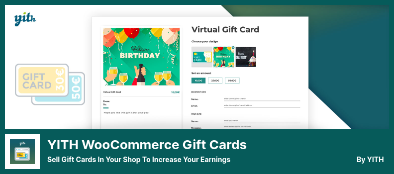 Plugin de cartes-cadeaux YITH WooCommerce - Vendez des cartes-cadeaux dans votre boutique pour augmenter vos revenus